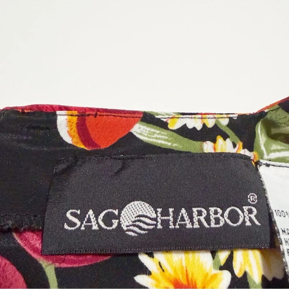 Vintage Sag Harbor Tropical Floral Midi Dress